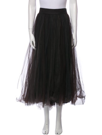 Brunello Cucinelli Mesh Accents Midi Length Skirt