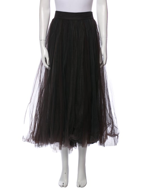 Brunello Cucinelli Mesh Accents Midi Length Skirt