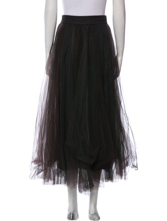 Brunello Cucinelli Mesh Accents Midi Length Skirt
