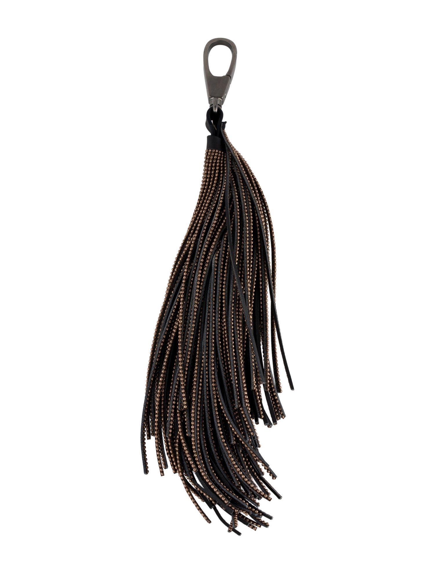 Brunello Cucinelli Leather Beaded Tassel Keychain w/Tags