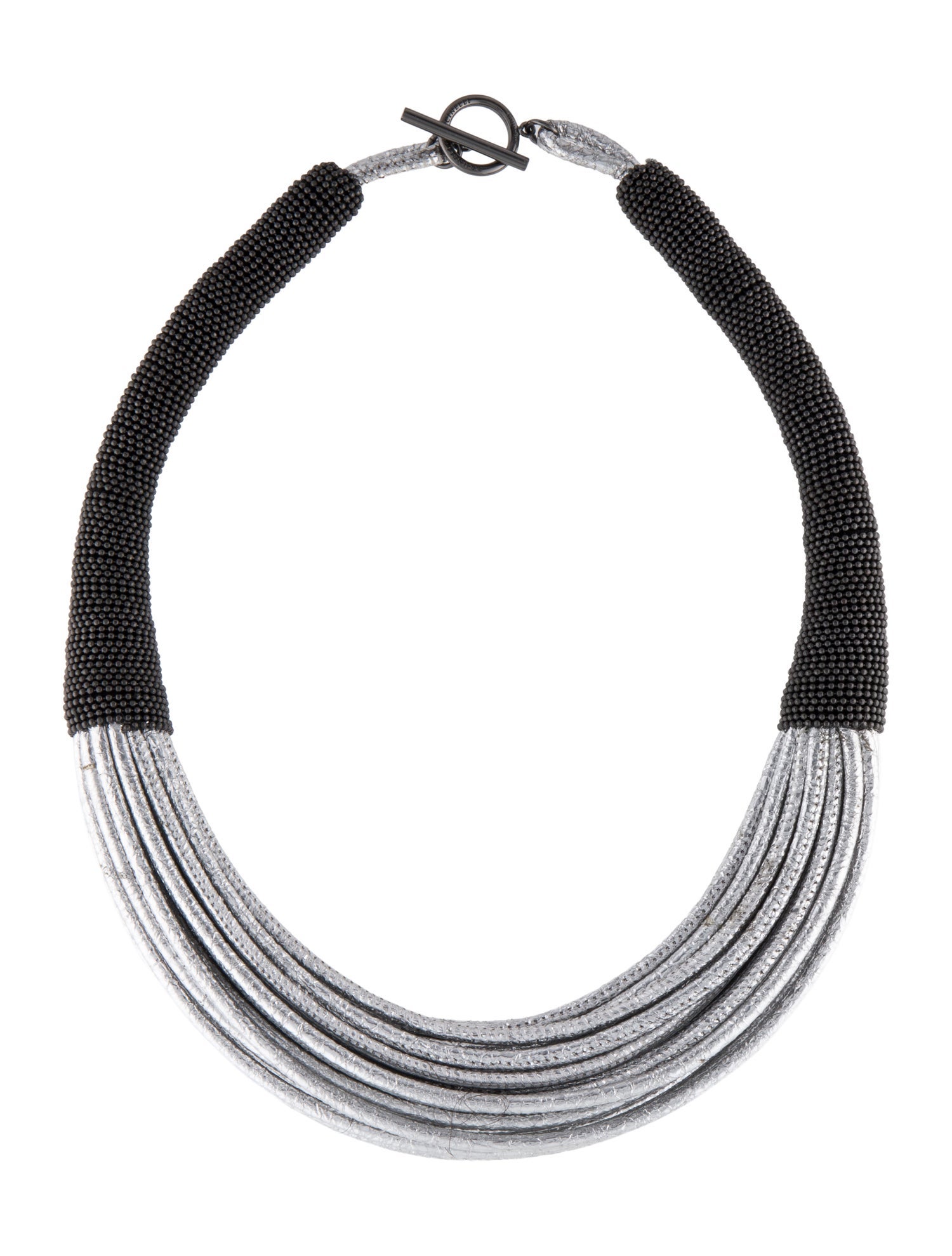 Brunello Cucinelli Bead & Leather Collar Necklace