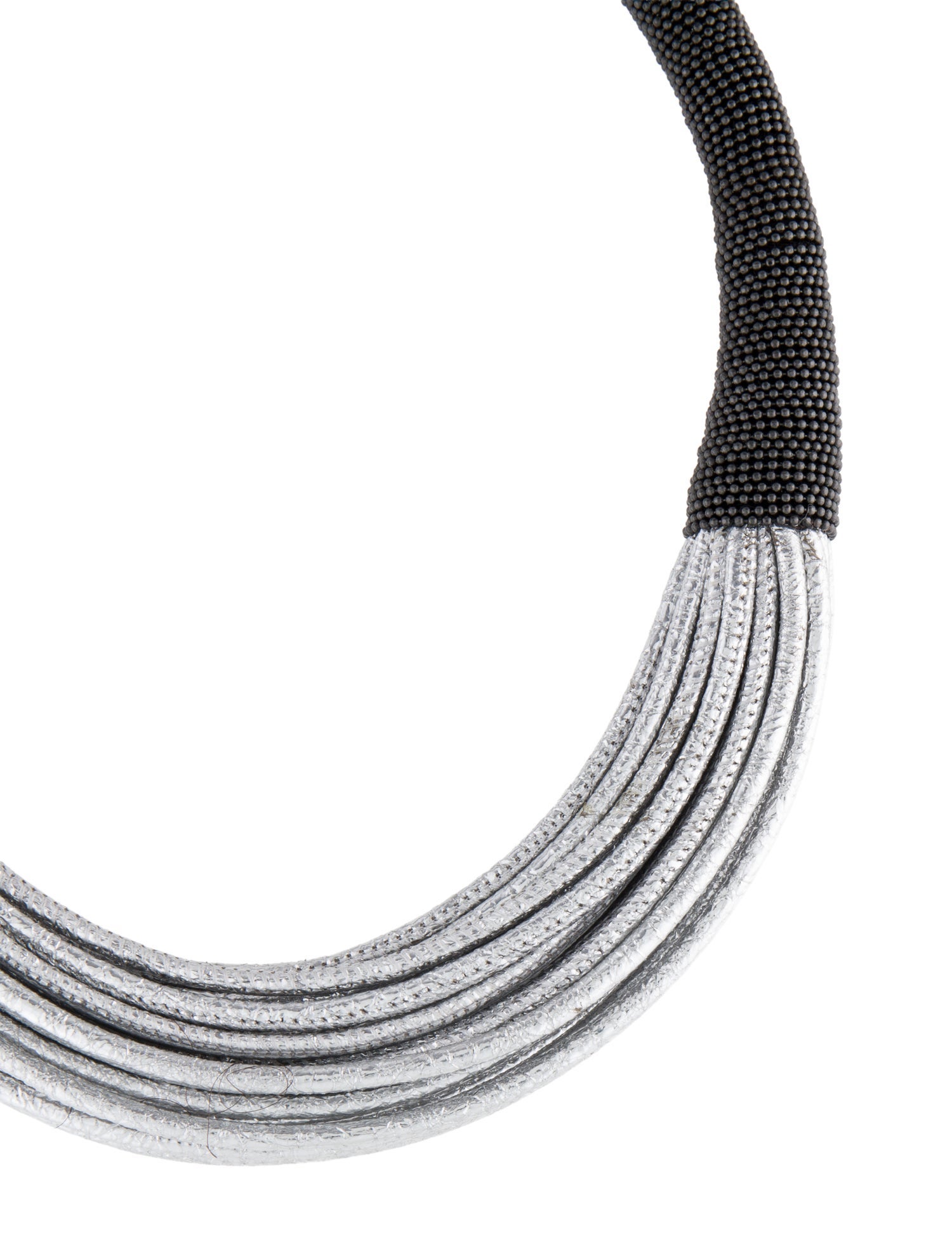 Brunello Cucinelli Bead & Leather Collar Necklace