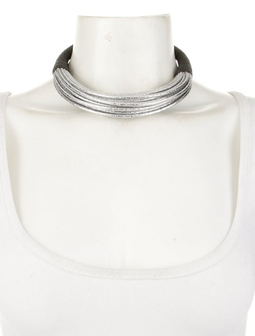 Brunello Cucinelli Bead & Leather Collar Necklace