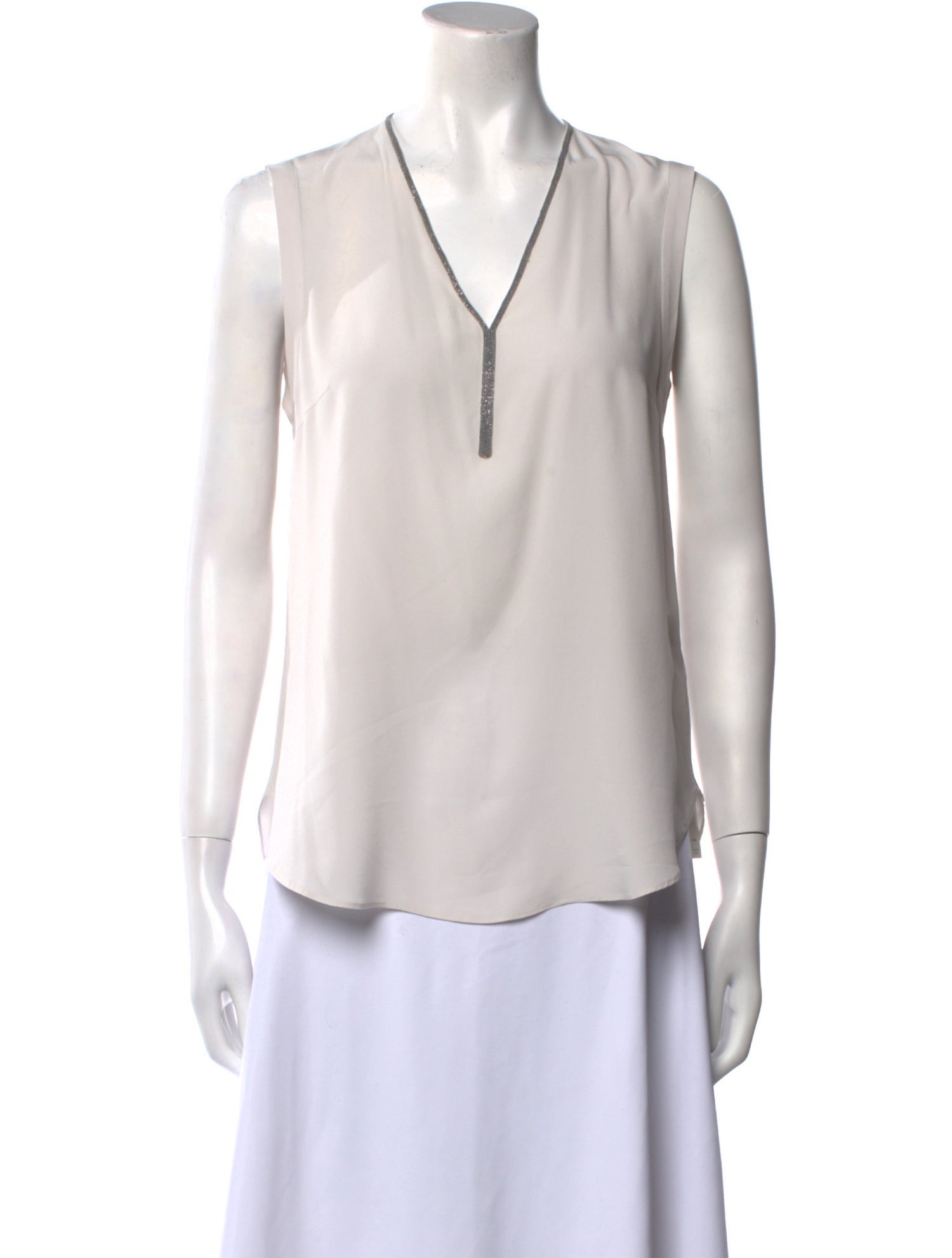Brunello Cucinelli Silk V-Neck Blouse