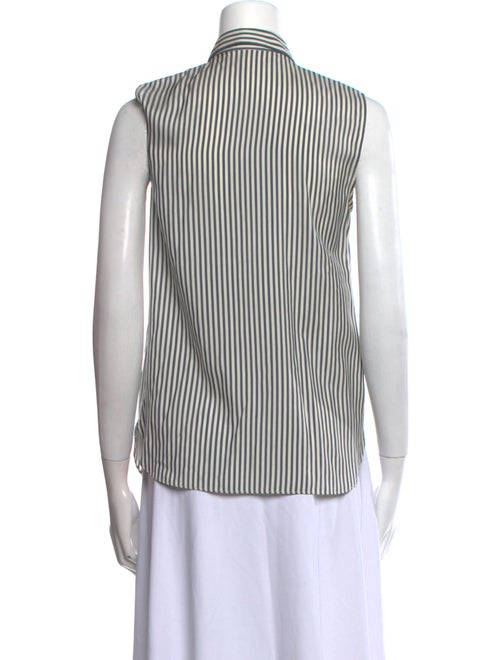 Brunello Cucinelli Silk Striped Button-Up Top