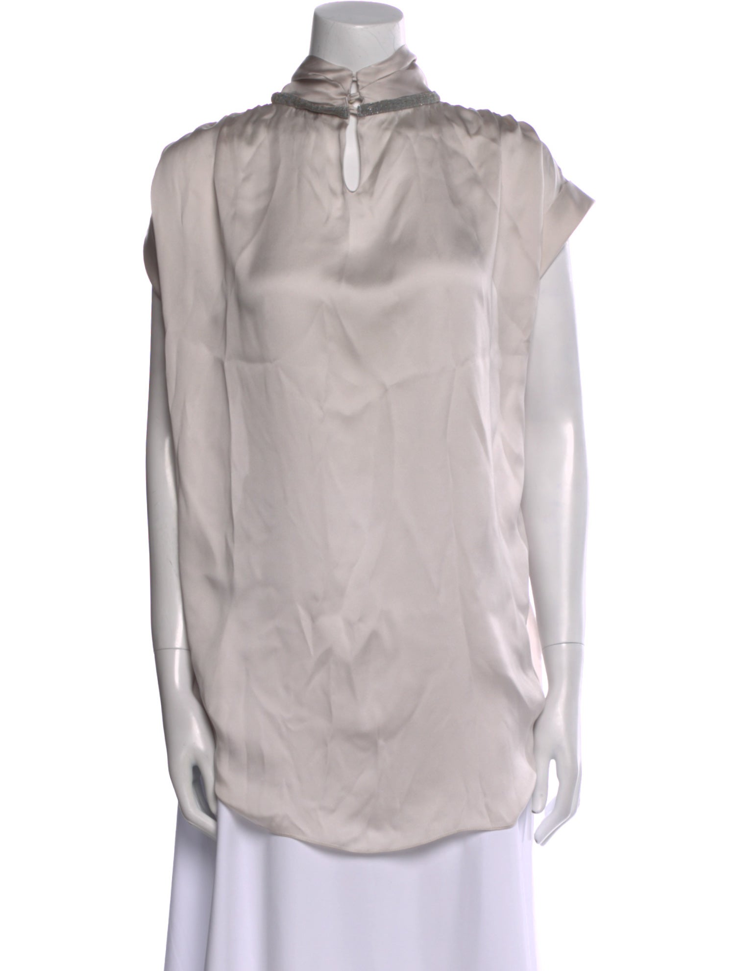 Brunello Cucinelli Silk Mock Neck Tunic