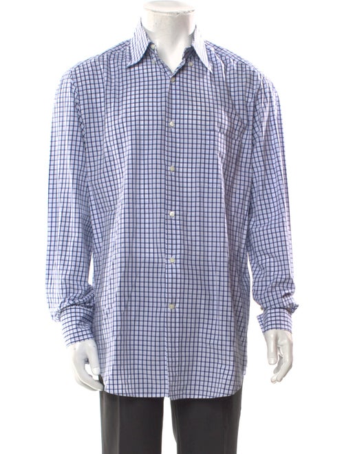 Brunello Cucinelli Plaid Print Long Sleeve Dress Shirt