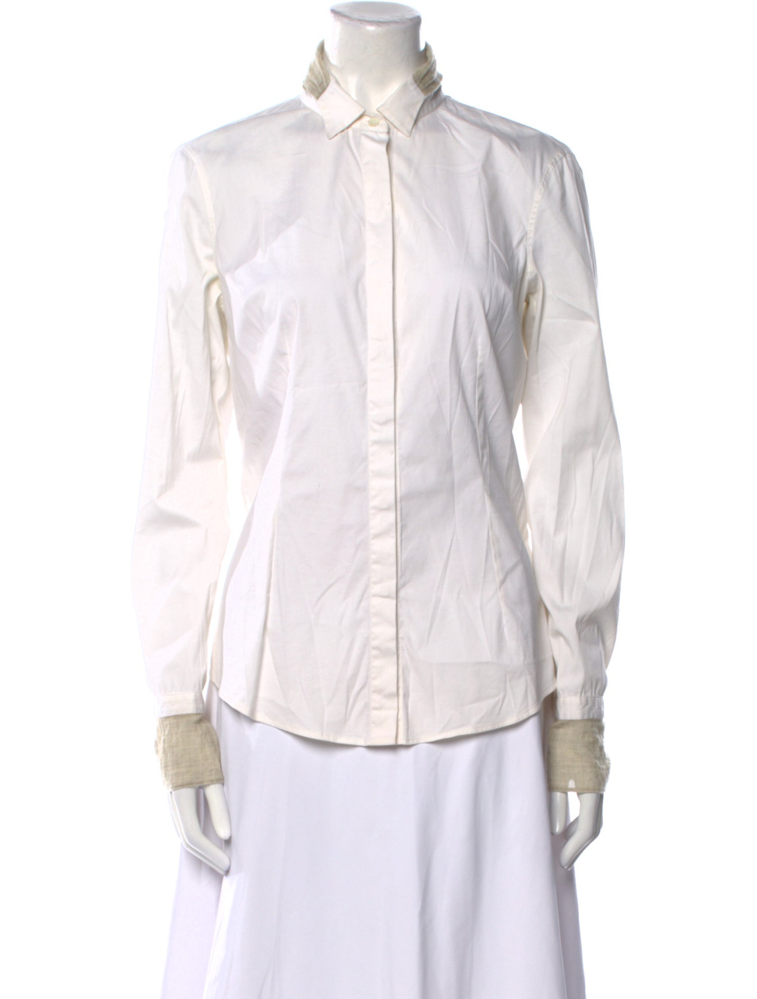 Brunello Cucinelli Long Sleeve Button-Up Top