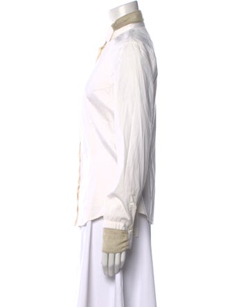 Brunello Cucinelli Long Sleeve Button-Up Top