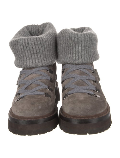 Brunello Cucinelli Suede Combat Boots