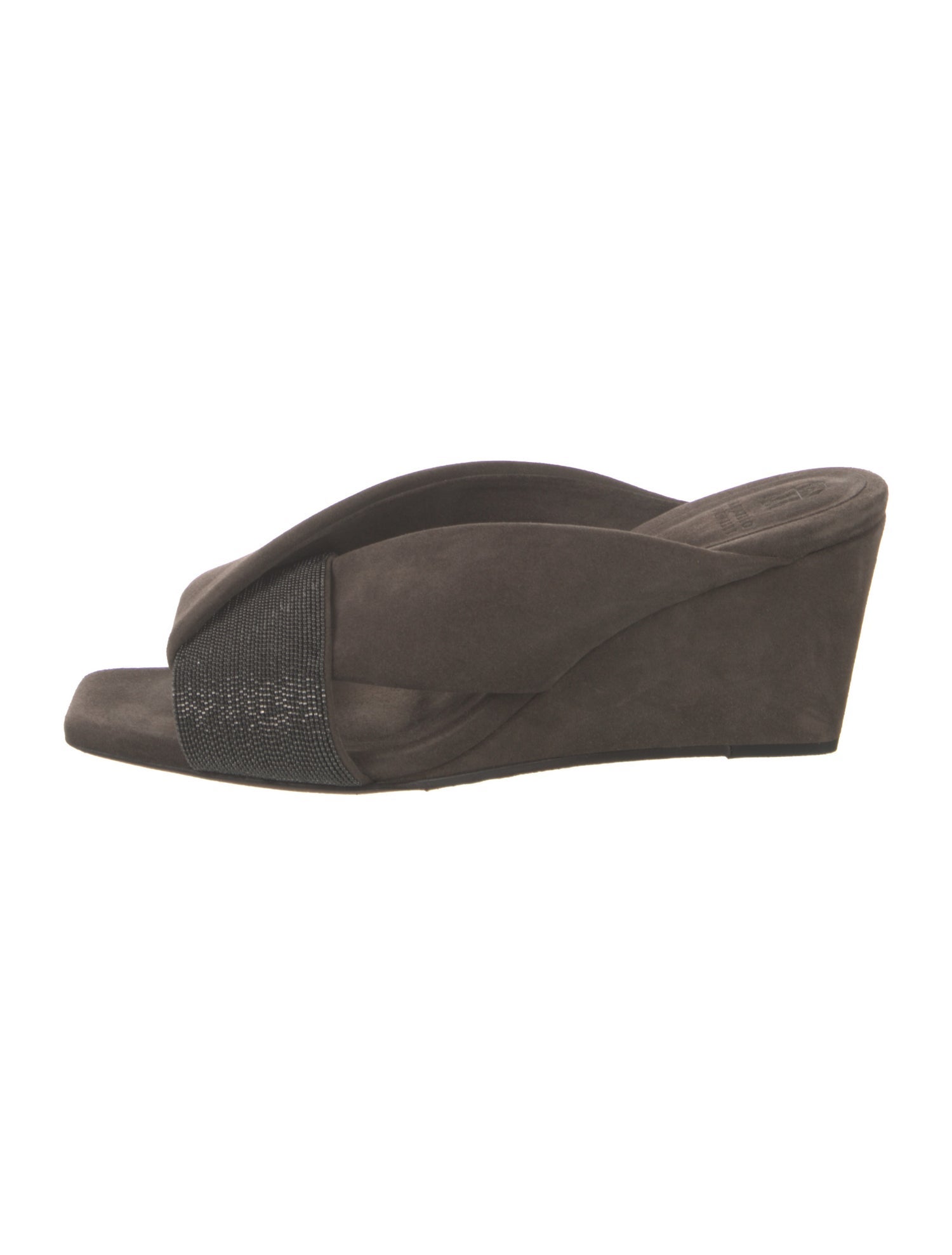 Brunello Cucinelli Monili Suede Slides