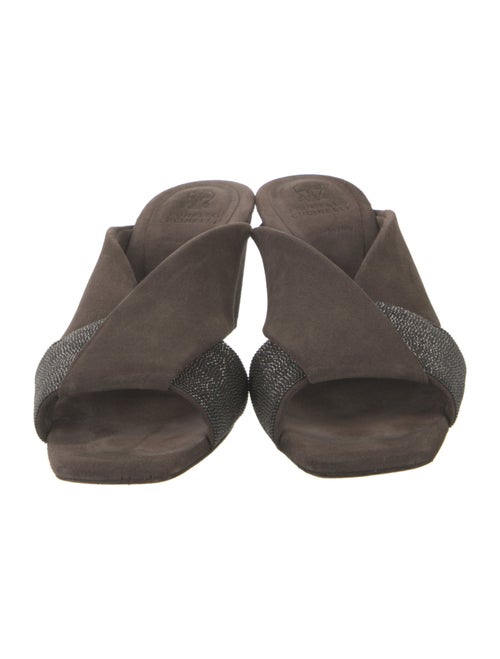 Brunello Cucinelli Monili Suede Slides