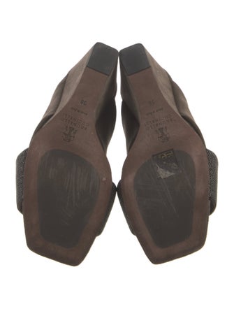 Brunello Cucinelli Monili Suede Slides