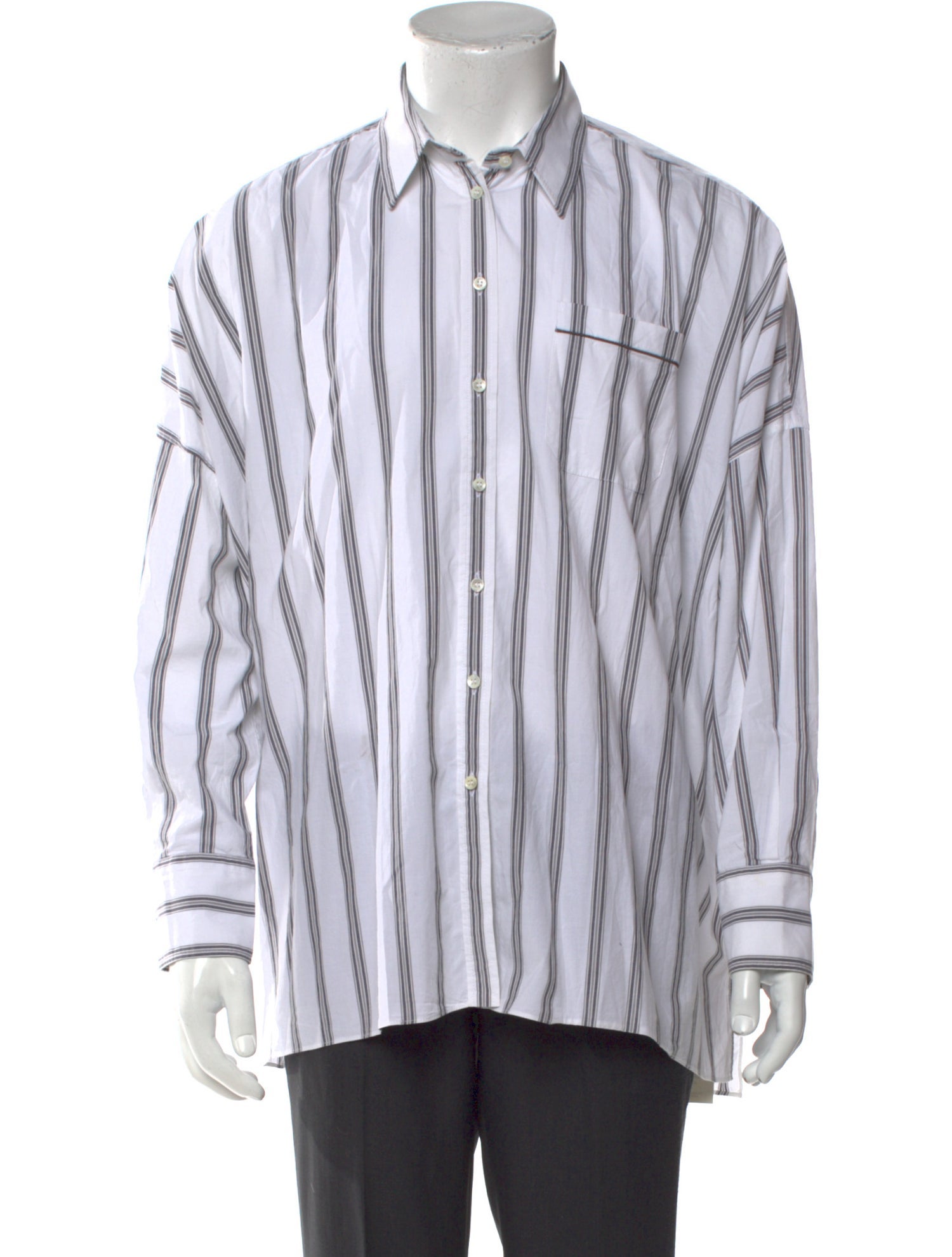 Brunello Cucinelli Striped Long Sleeve Shirt