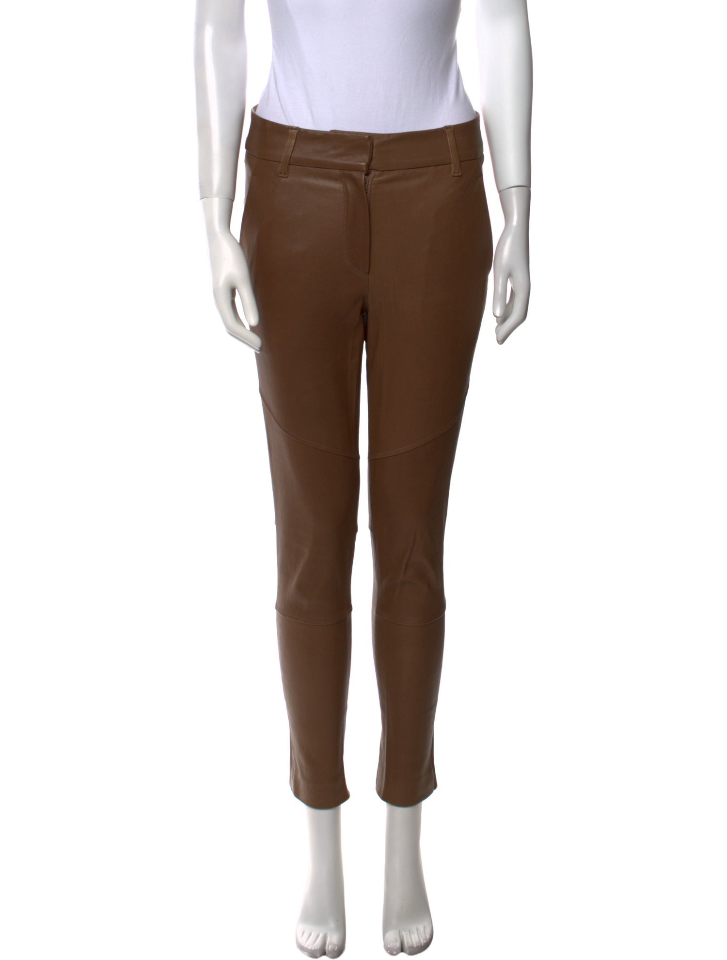 Brunello Cucinelli Leather Skinny Leg Pants