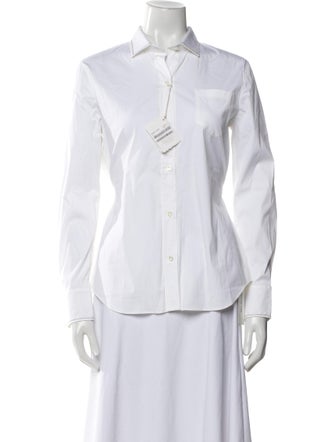 Brunello Cucinelli Long Sleeve Button-Up Top