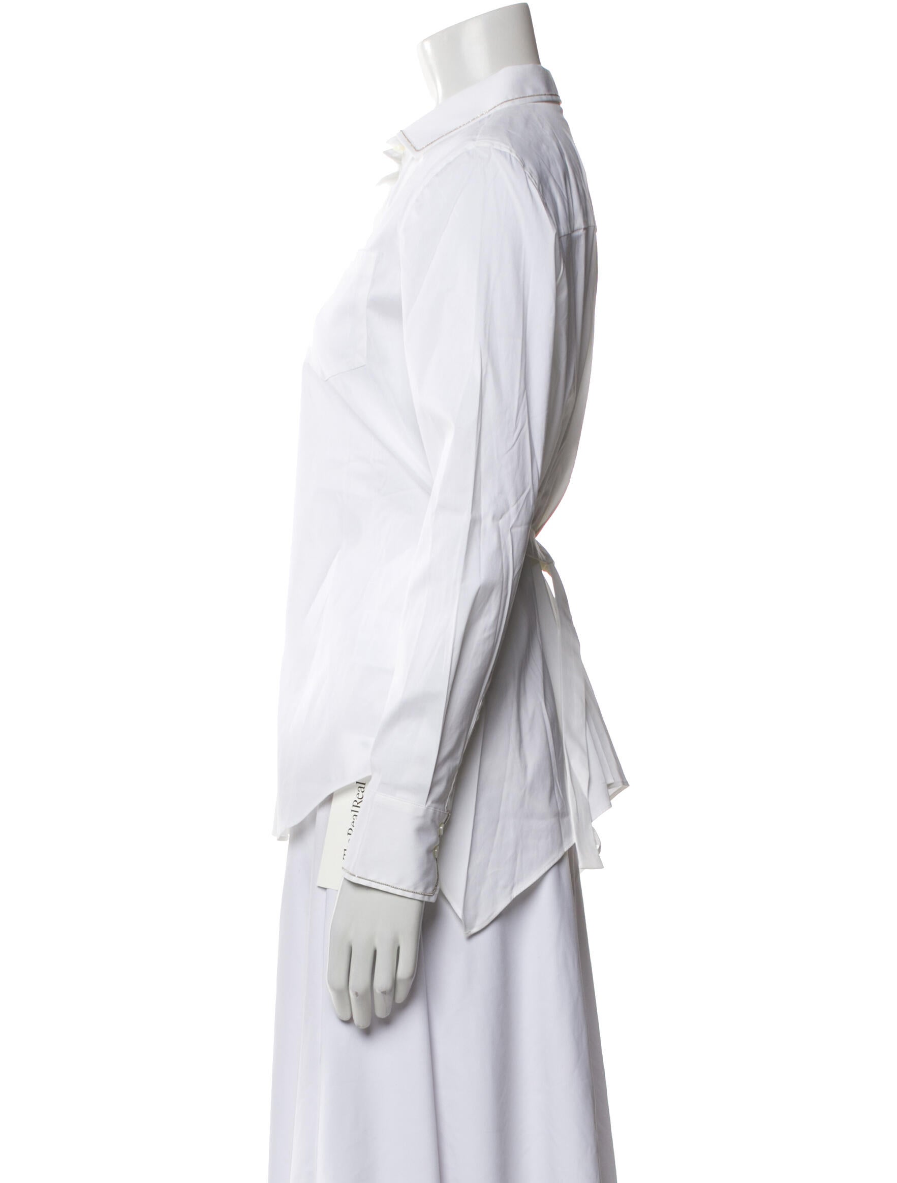 Brunello Cucinelli Long Sleeve Button-Up Top