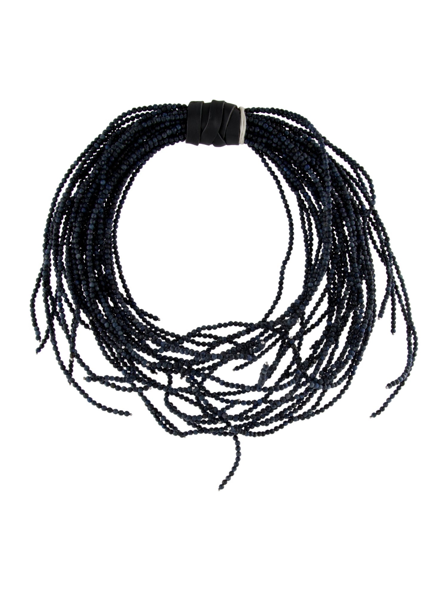 Brunello Cucinelli Leather Beaded Choker Necklace
