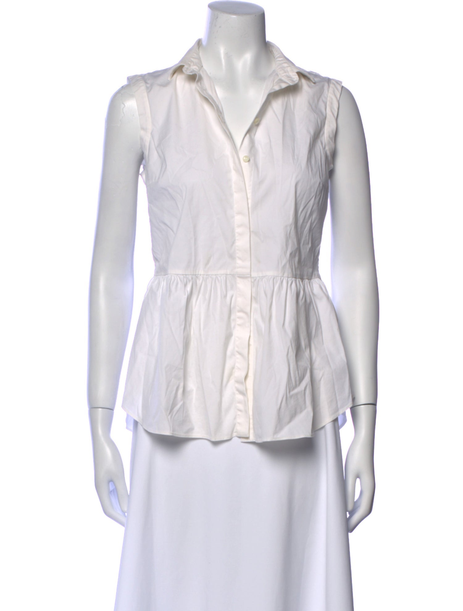 Brunello Cucinelli V-Neck Sleeveless Button-Up Top