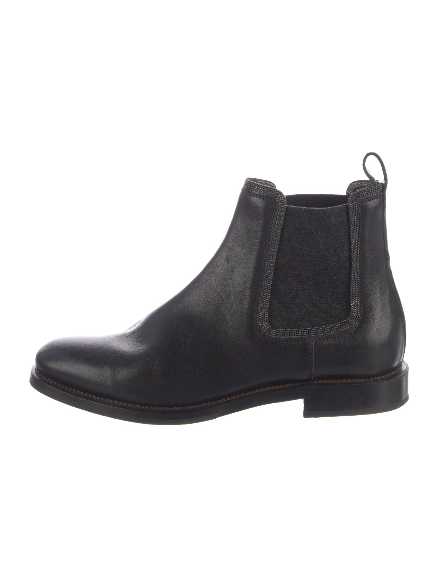 Brunello Cucinelli Monili Leather Chelsea Boots