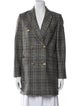 Brunello Cucinelli Wool Plaid Print Peacoat