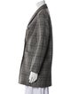 Brunello Cucinelli Wool Plaid Print Peacoat