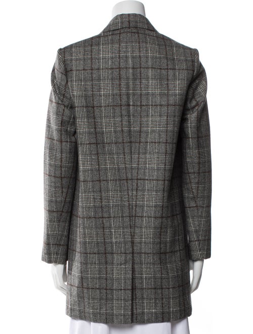 Brunello Cucinelli Wool Plaid Print Peacoat