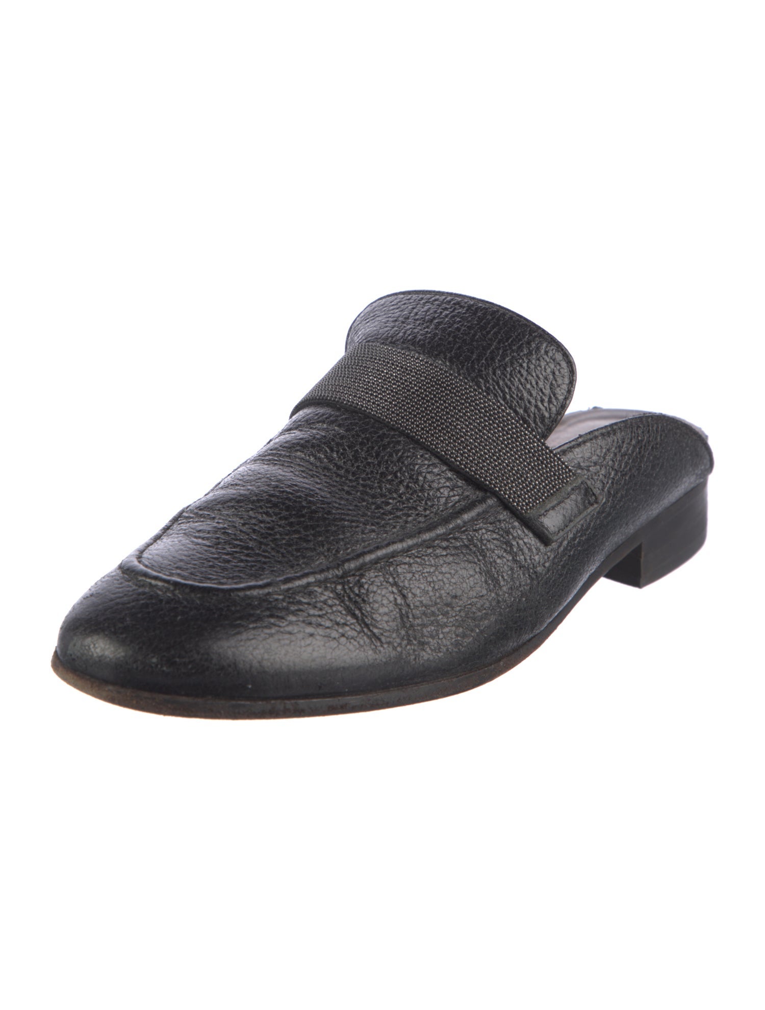 Brunello Cucinelli Monili Leather Mules