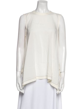 Brunello Cucinelli Crew Neck Sleeveless Top