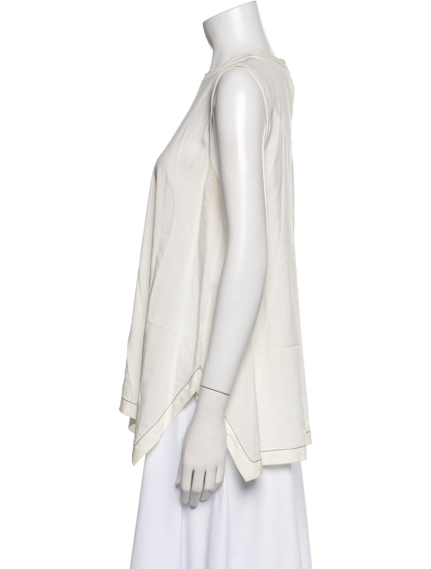 Brunello Cucinelli Crew Neck Sleeveless Top