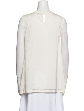 Brunello Cucinelli Crew Neck Sleeveless Top