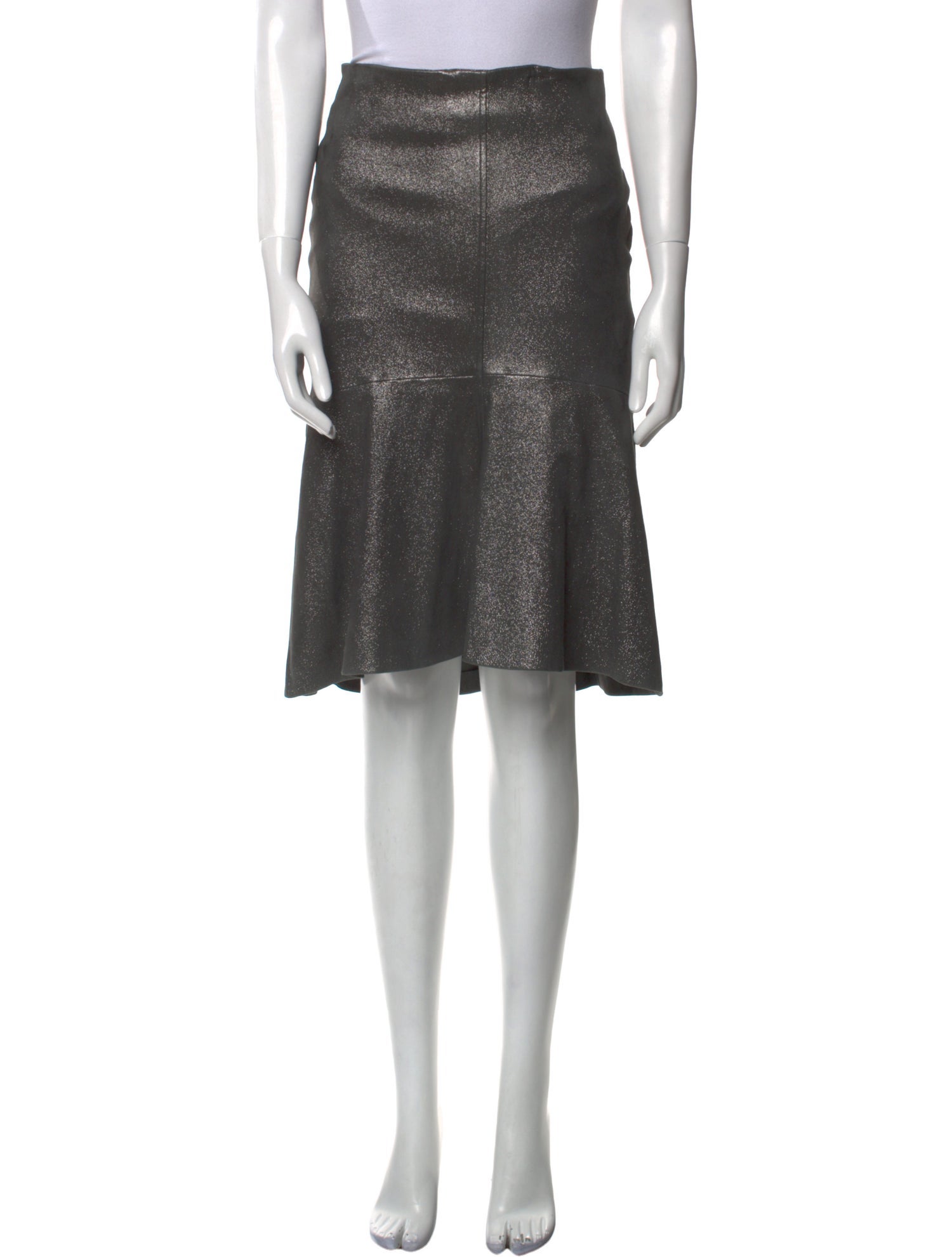 Brunello Cucinelli Leather Knee-Length Skirt