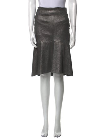 Brunello Cucinelli Leather Knee-Length Skirt