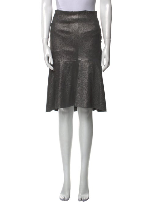 Brunello Cucinelli Leather Knee-Length Skirt
