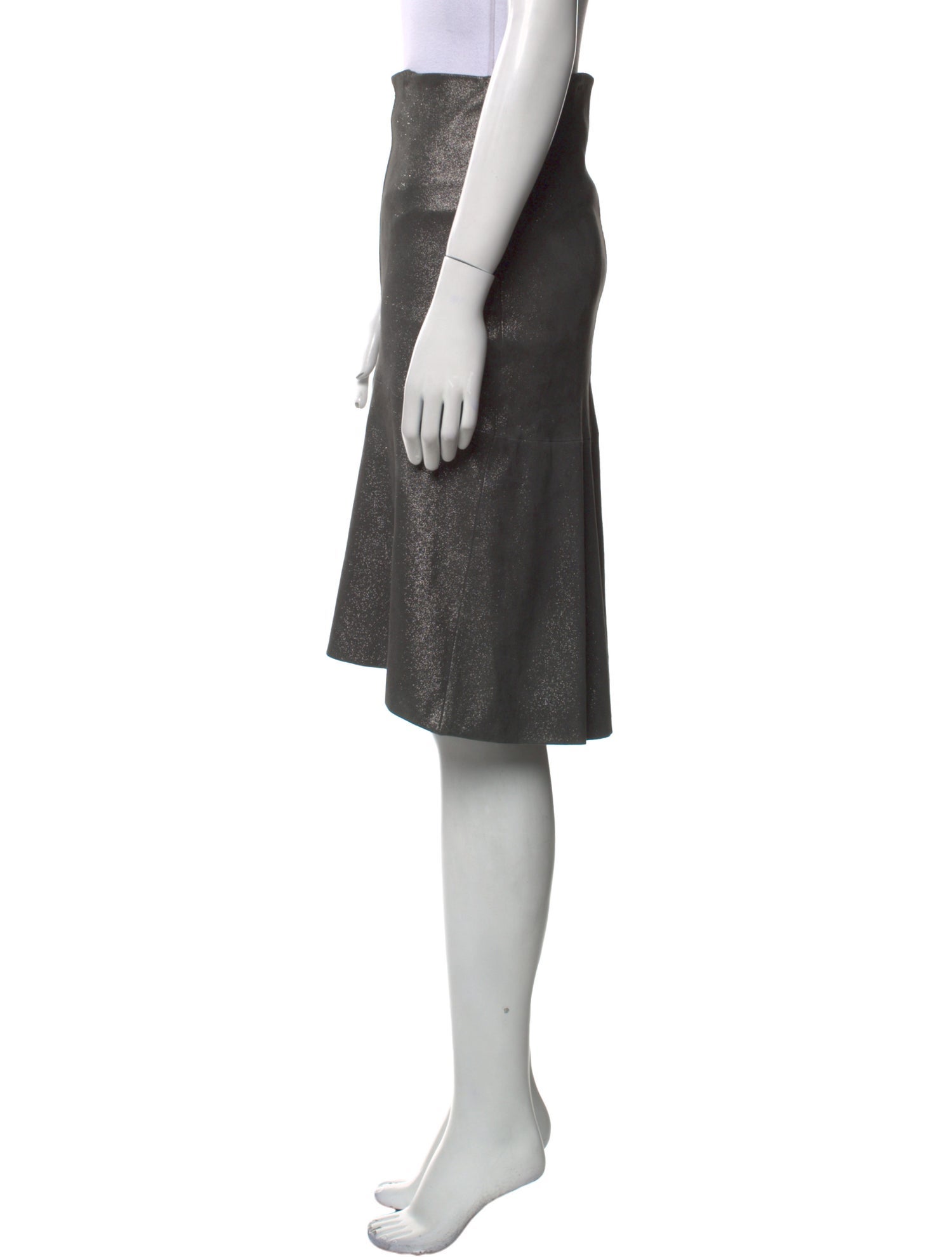 Brunello Cucinelli Leather Knee-Length Skirt