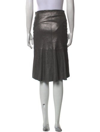 Brunello Cucinelli Leather Knee-Length Skirt