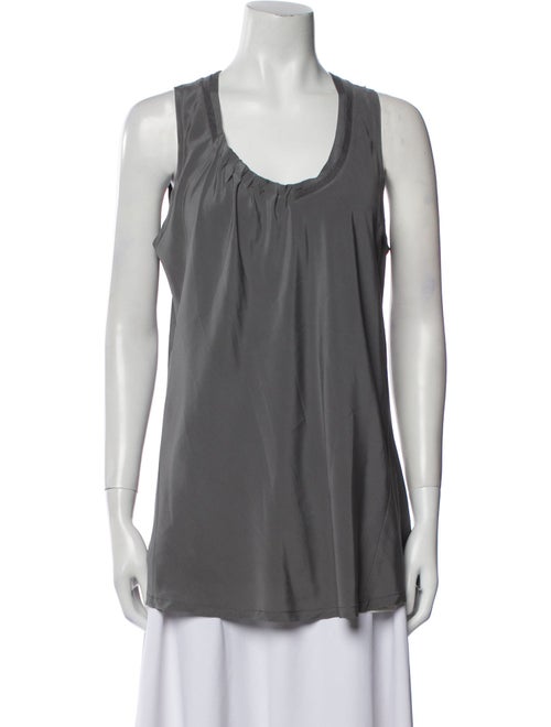 Brunello Cucinelli Silk Scoop Neck Top