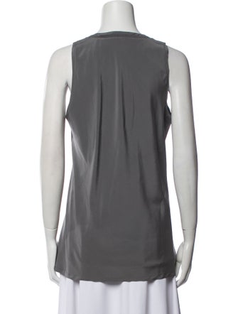 Brunello Cucinelli Silk Scoop Neck Top