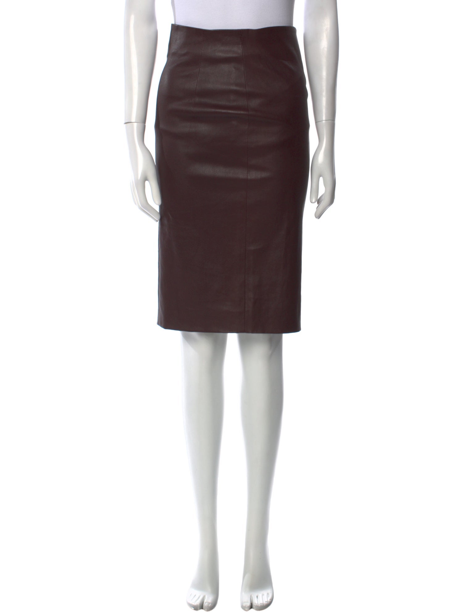 Brunello Cucinelli Leather Knee-Length Skirt