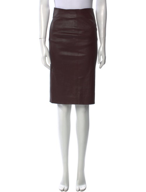 Brunello Cucinelli Leather Knee-Length Skirt