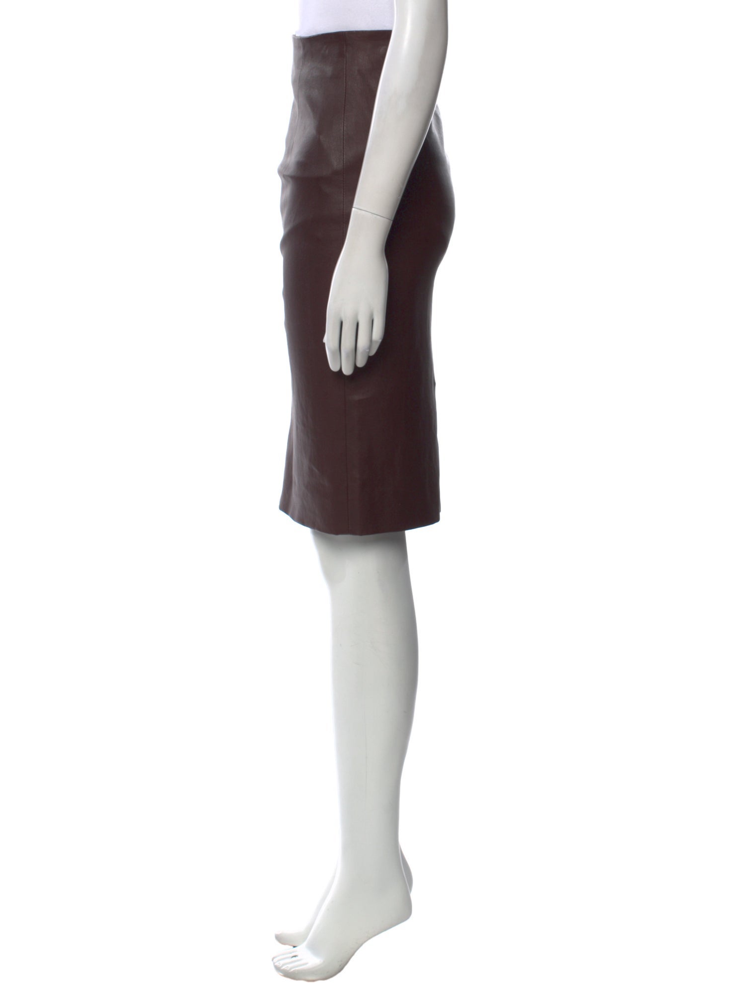 Brunello Cucinelli Leather Knee-Length Skirt