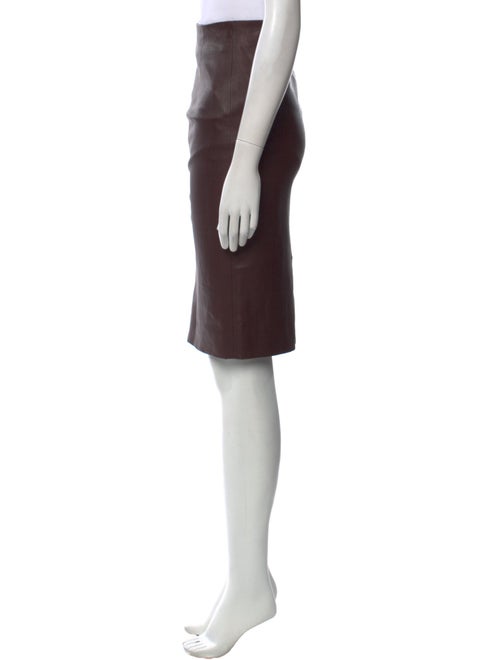 Brunello Cucinelli Leather Knee-Length Skirt