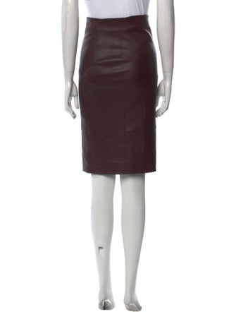 Brunello Cucinelli Leather Knee-Length Skirt