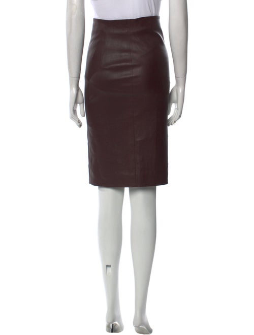 Brunello Cucinelli Leather Knee-Length Skirt