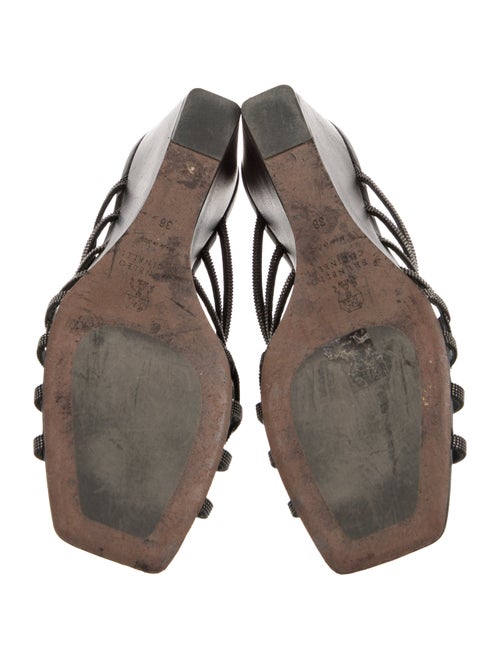 Brunello Cucinelli Monili Leather Slides