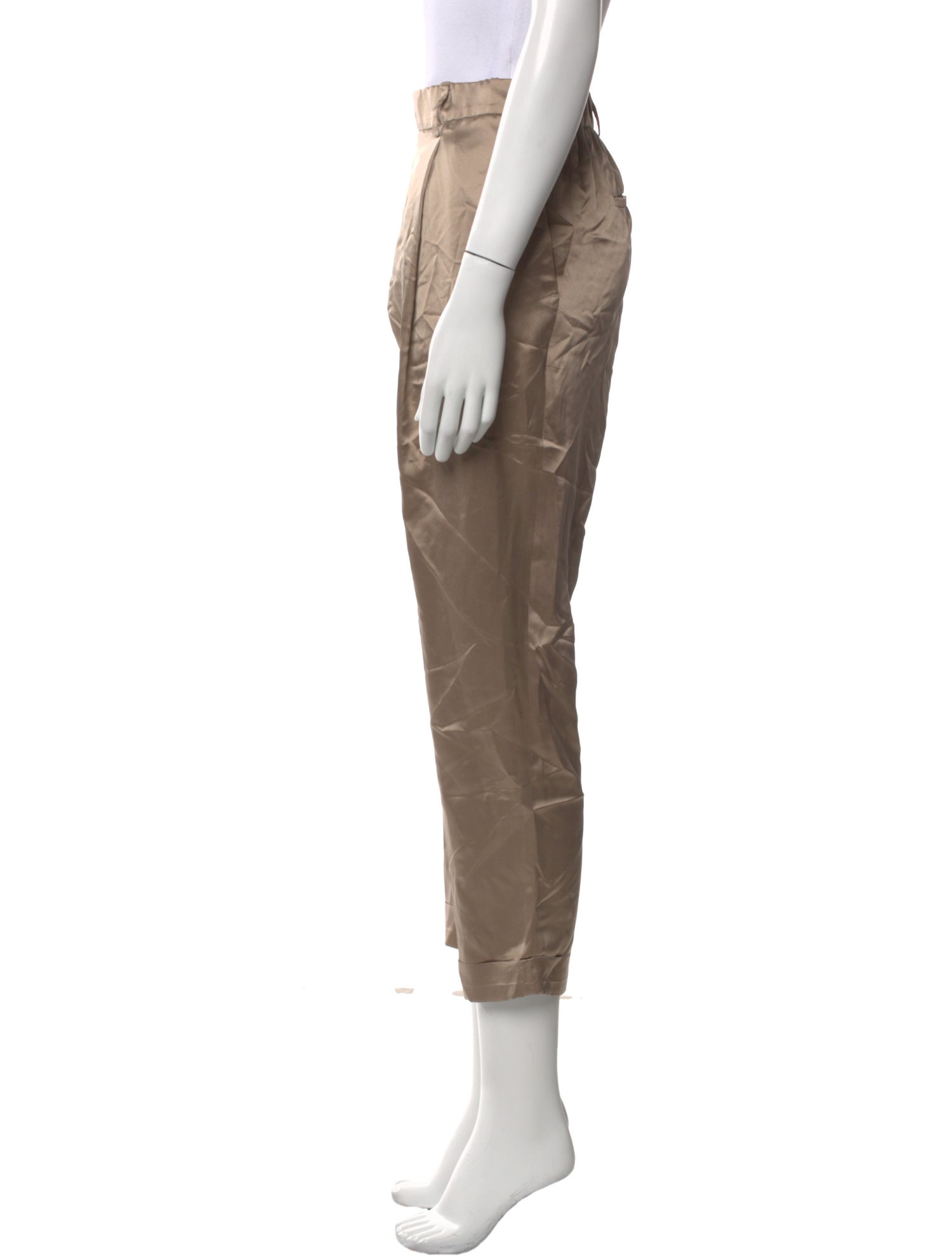 Brunello Cucinelli Silk Straight Leg Pants