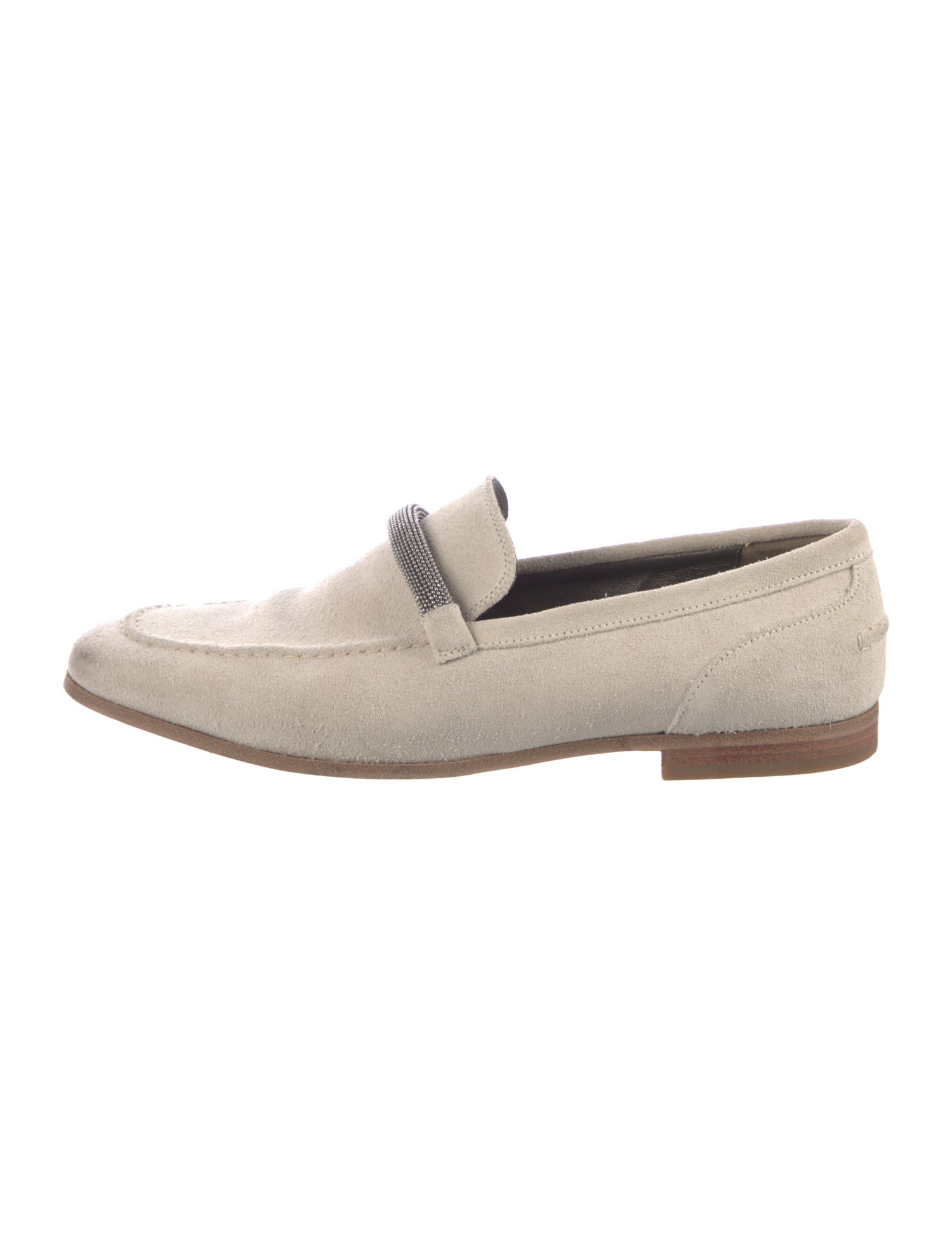 Brunello Cucinelli Suede Beaded Accents Loafers