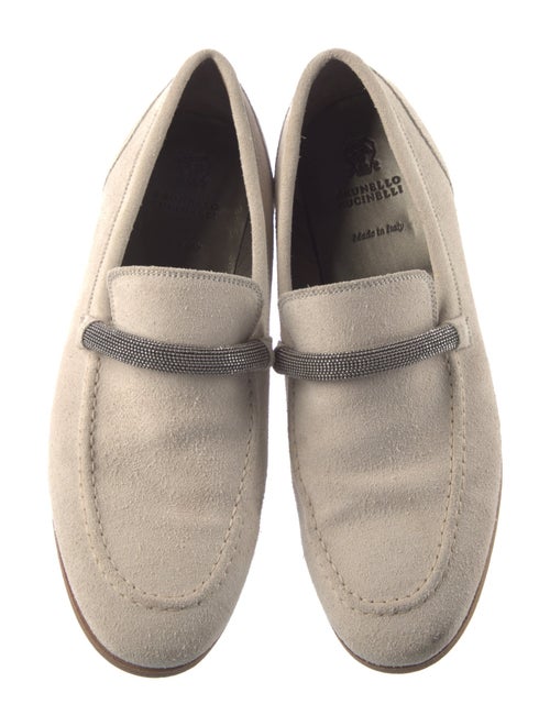 Brunello Cucinelli Suede Beaded Accents Loafers