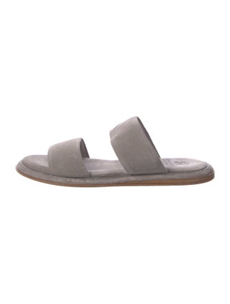 Brunello Cucinelli Monili Suede Slides