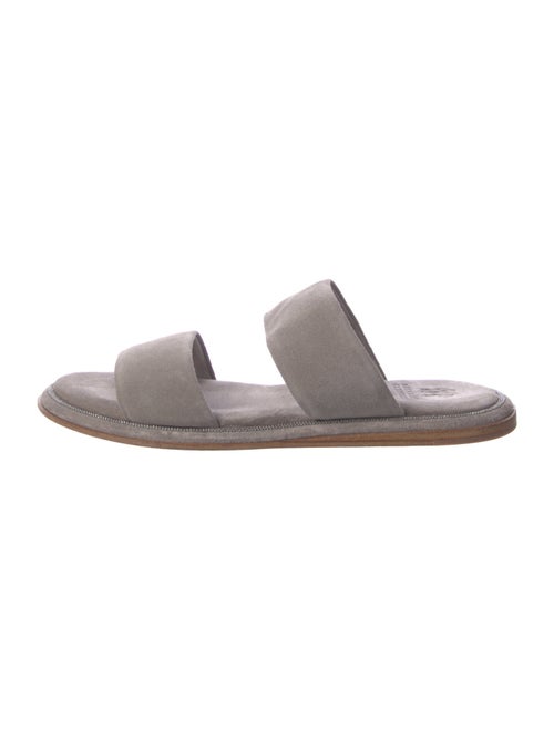 Brunello Cucinelli Monili Suede Slides